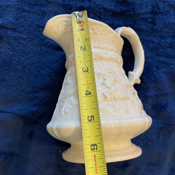 Ceramic Ivory Pitcher 1968 Ennis Raised Design‎ - Picture 6 of 7
